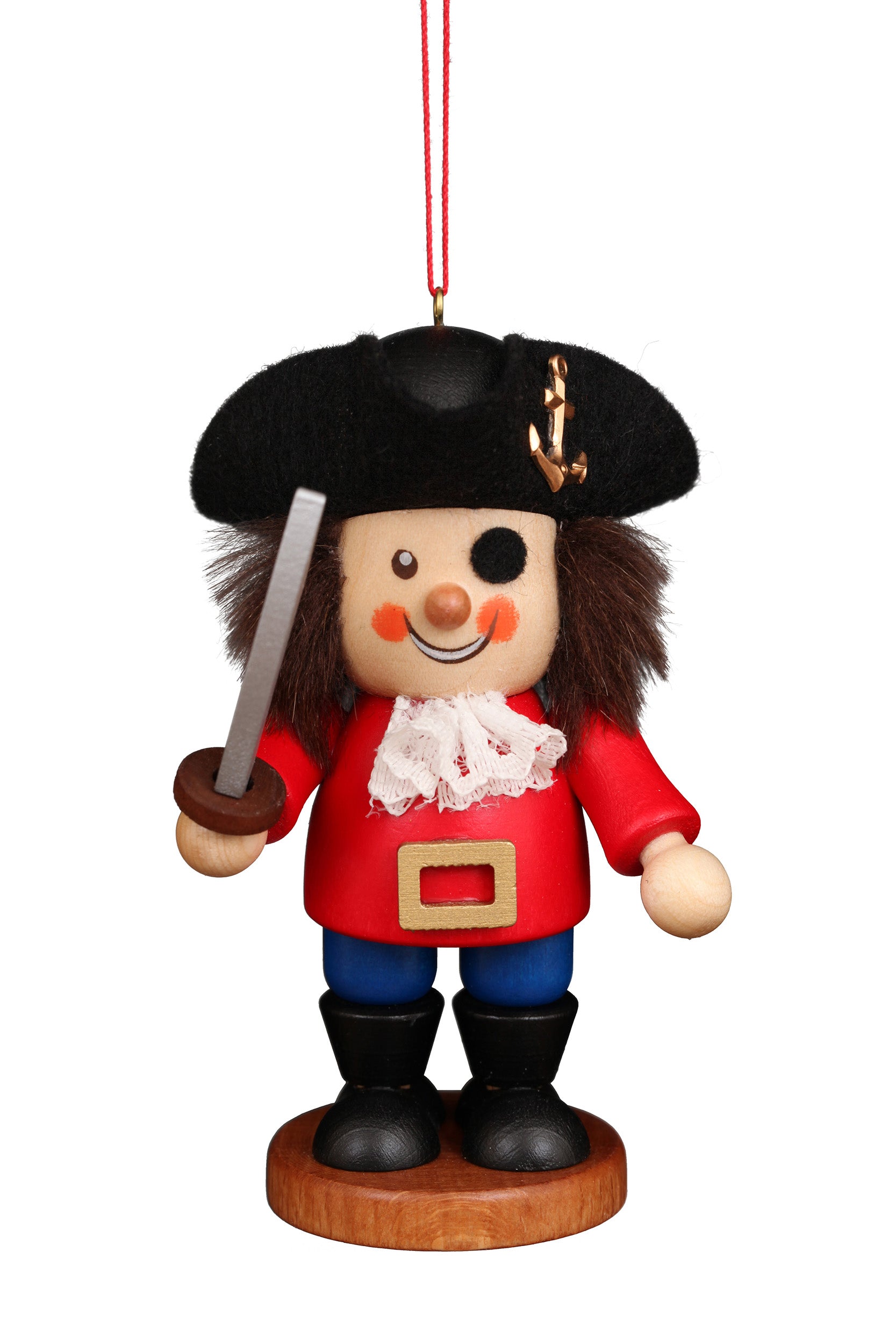 Large gnome Christmas tree decoration - Pirate (Colourful)